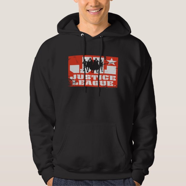 Justice League Logo and Character Silhouettes Hoodie (Front)