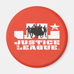 Justice League Logo and Character Silhouettes Magnet