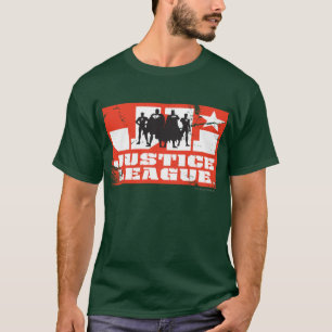 Justice League Logo and Character Silhouettes T-Shirt