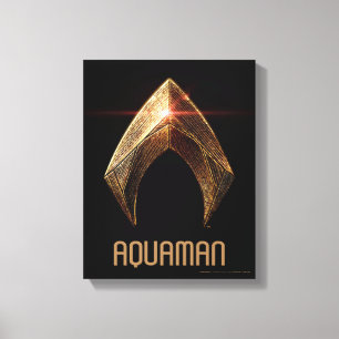 Justice League Metallic Aquaman Symbol Canvas Print