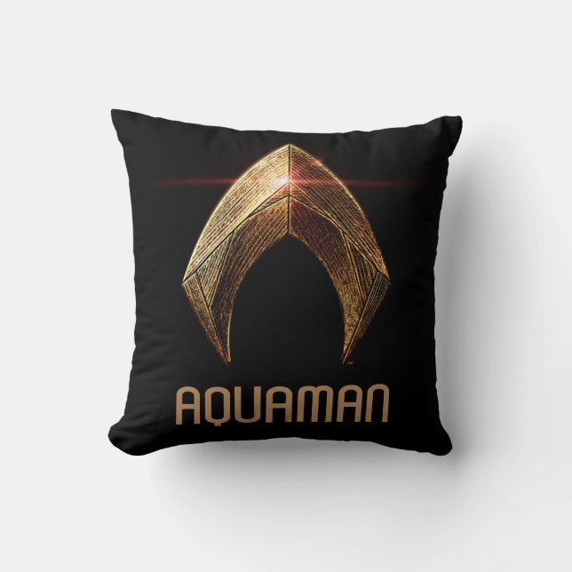 Justice League | Metallic Aquaman Symbol Cushion (Front)