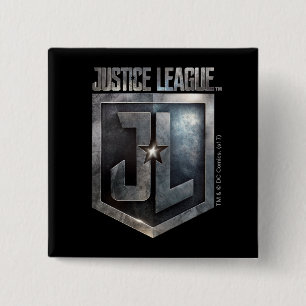 Justice League Metallic JL Shield 15 Cm Square Badge