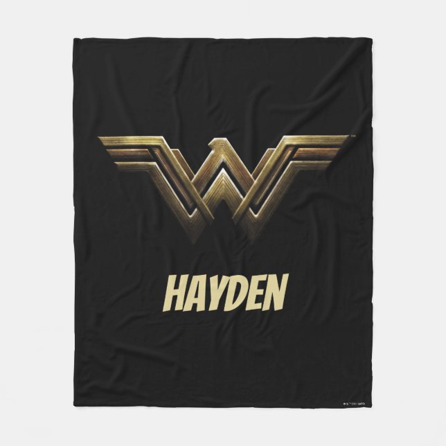 Justice League | Metallic Wonder Woman Symbol Fleece Blanket (Front)