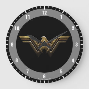 Justice League Metallic Wonder Woman Symbol Large Clock