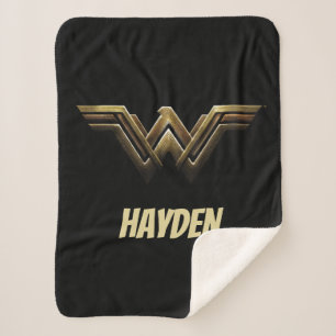 Justice League Metallic Wonder Woman Symbol Sherpa Blanket