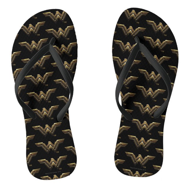 Justice League | Metallic Wonder Woman Symbol Thongs (Footbed)
