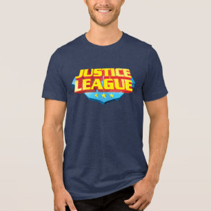 Justice League Name and Shield Logo Tri-Blend Shirt