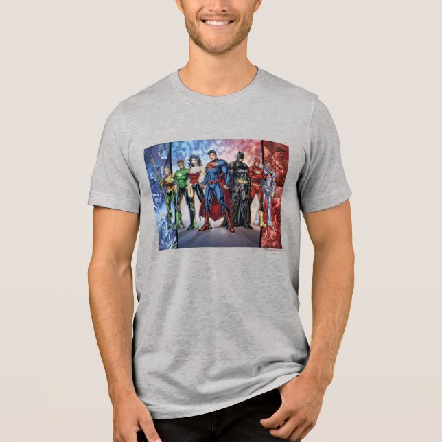 Justice League | New 52 Justice League Line Up Tri-Blend Shirt (Front)