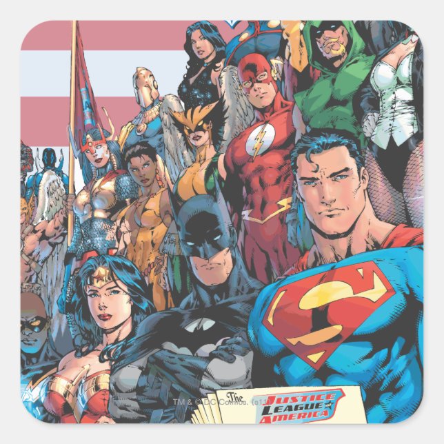 Justice League of America First Issue Square Sticker (Front)
