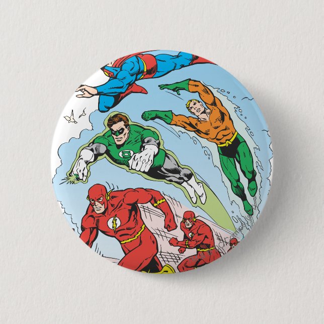 Justice League of America Group 3 6 Cm Round Badge (Front)