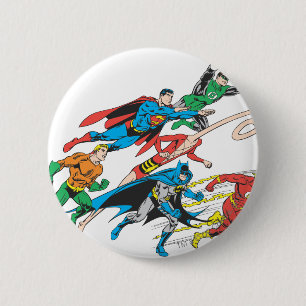 Justice League of America Group 5 6 Cm Round Badge