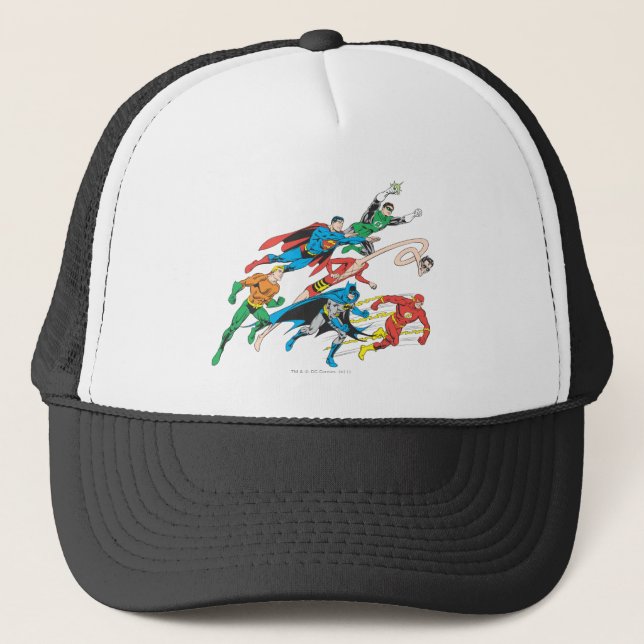 Justice League of America Group 5 Trucker Hat (Front)