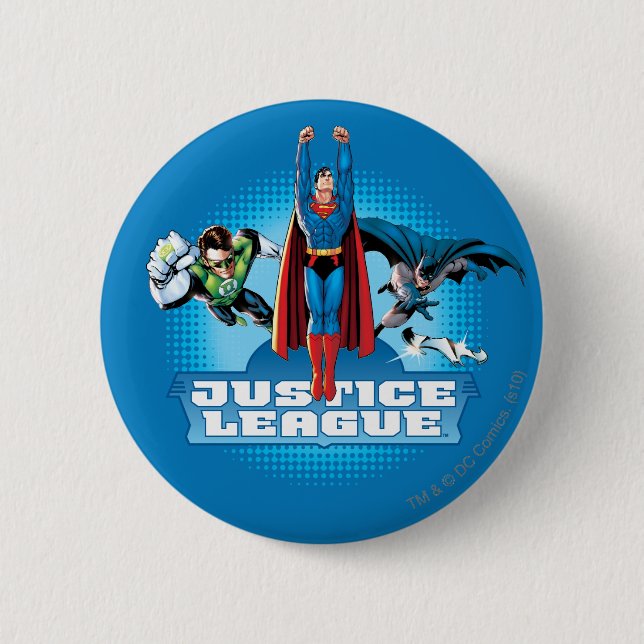 Justice League Power Trio 6 Cm Round Badge (Front)