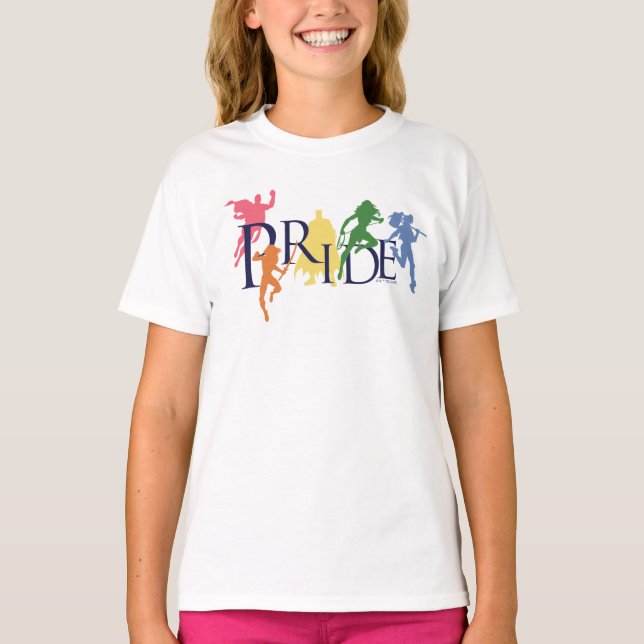 Justice League Pride Character Silhouettes T-Shirt (Front)