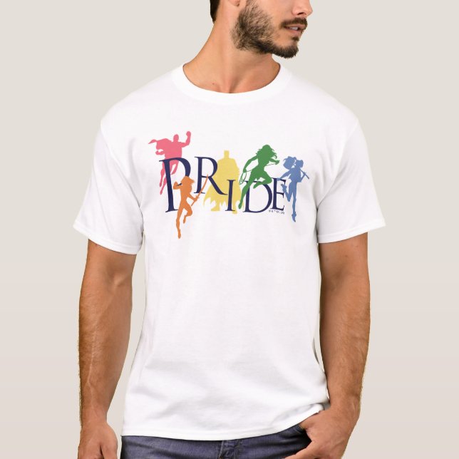 Justice League Pride Character Silhouettes T-Shirt (Front)