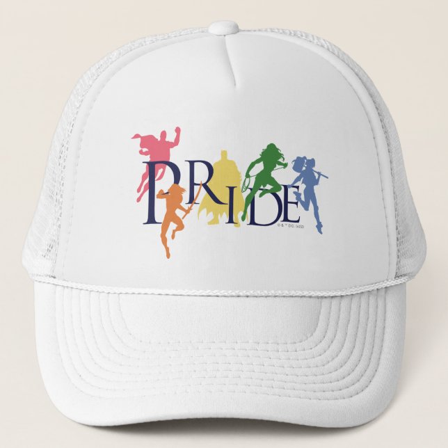 Justice League Pride Character Silhouettes Trucker Hat (Front)
