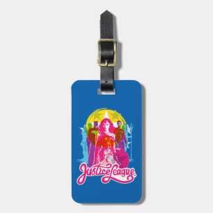 Justice League   Retro Group & Logo Pop Art Luggage Tag