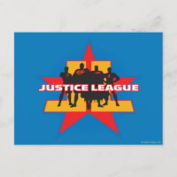 Justice League Silhouettes and Star Background