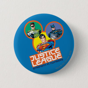 Justice League "Strength in Numbers" 6 Cm Round Badge