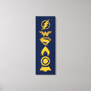 Justice League Stylised Team Symbols Lineup Canvas Print