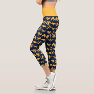 Justice League   Stylised Team Symbols Lineup Capri Leggings