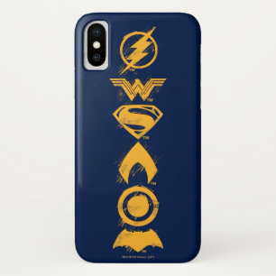 Justice League   Stylised Team Symbols Lineup iPhone X Case