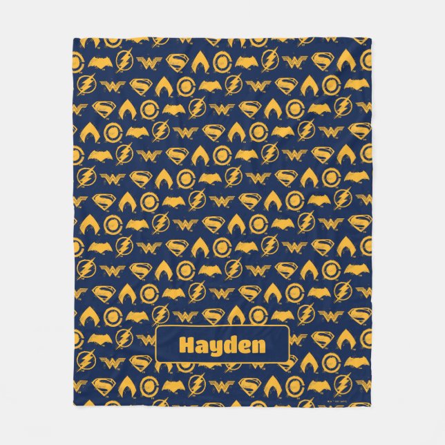 Justice League | Stylised Team Symbols Lineup Fleece Blanket (Front)