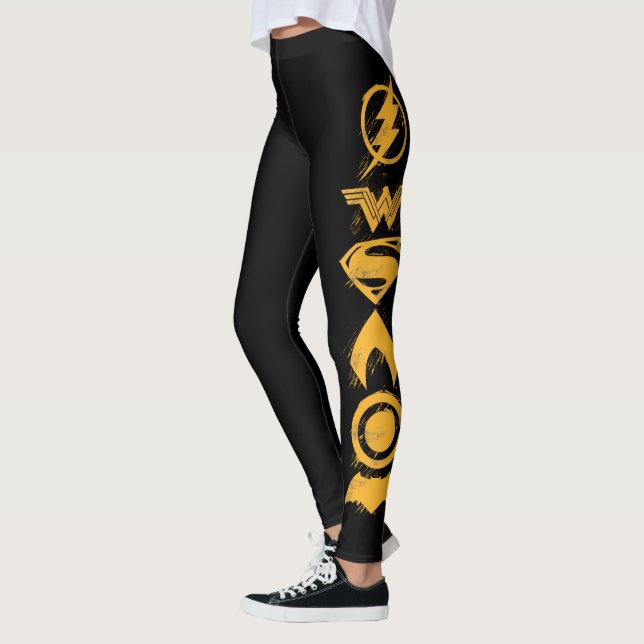 Justice League | Stylised Team Symbols Lineup Leggings (Left)