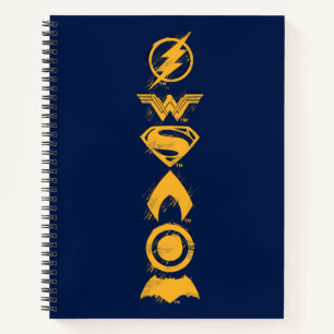 Justice League   Stylised Team Symbols Lineup Notebook