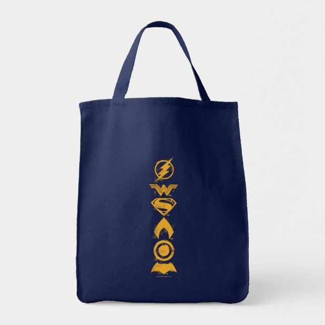 Justice League | Stylised Team Symbols Lineup Tote Bag (Front)