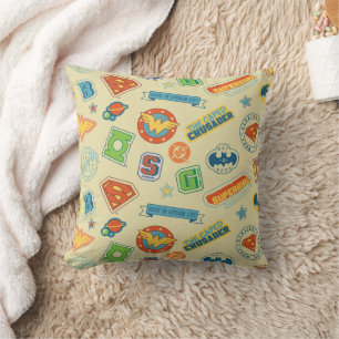Justice League Super Hero Badge Pattern Cushion