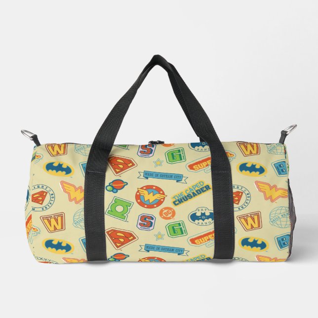 Justice League Super Hero Badge Pattern Duffle Bag (Front)