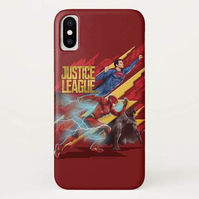 Justice League | Superman, Flash, & Batman Badge Case-Mate iPhone Case (Back)