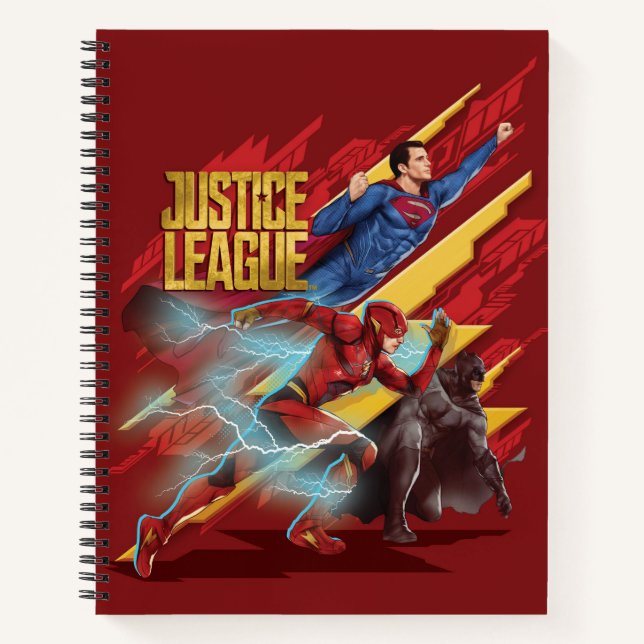 Justice League | Superman, Flash, & Batman Badge Notebook (Front)