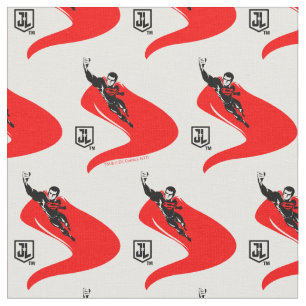 Justice League   Superman Flying Noir Pop Art Fabric