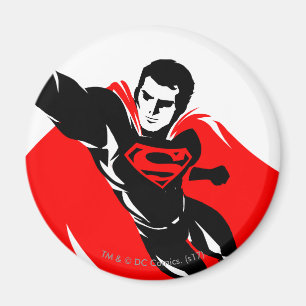 Justice League Superman Flying Noir Pop Art Magnet