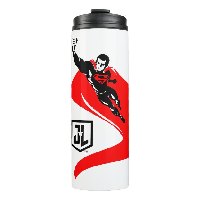 Justice League | Superman Flying Noir Pop Art Thermal Tumbler (Front)