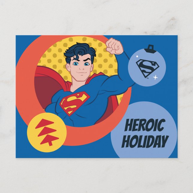 Justice League Superman Holiday Bauble Postcard (Front)