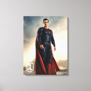 Justice League Superman On Battlefield Canvas Print