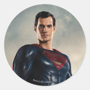 Justice League   Superman On Battlefield Classic Round Sticker