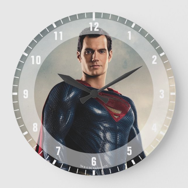 Justice League | Superman On Battlefield Large Clock (Front)