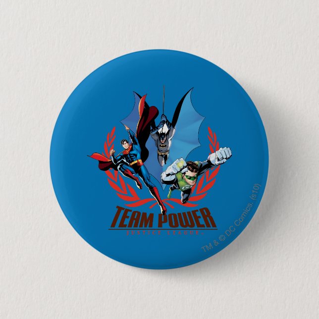 Justice League Team Power 6 Cm Round Badge (Front)