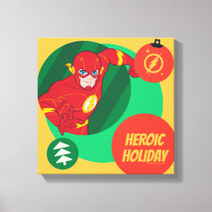 Justice League The Flash Holiday Bauble Canvas Print