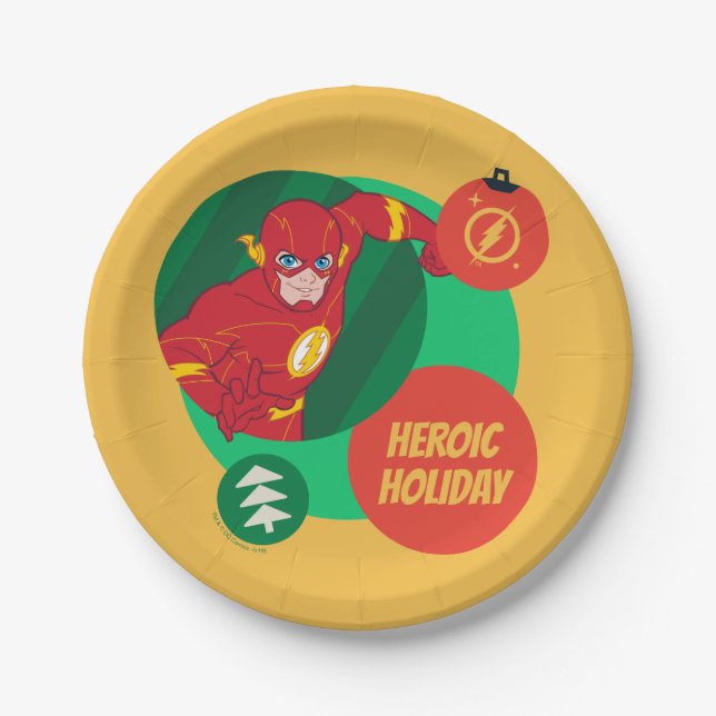 Justice League The Flash Holiday Bauble Paper Plate (Front)