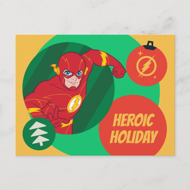 Justice League The Flash Holiday Bauble Postcard (Front)