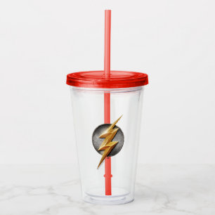 Justice League The Flash Metallic Bolt Symbol Acrylic Tumbler