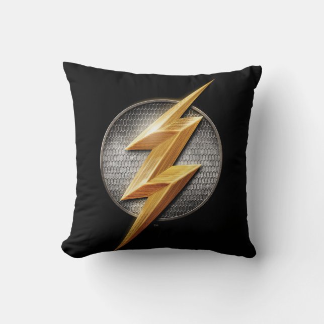 Justice League | The Flash Metallic Bolt Symbol Cushion (Front)