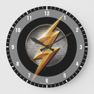Justice League The Flash Metallic Bolt Symbol Large Clock