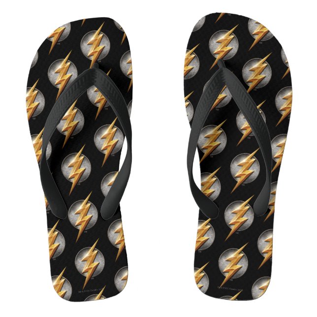 Justice League | The Flash Metallic Bolt Symbol Thongs (Footbed)