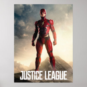 Justice League The Flash On Battlefield Poster